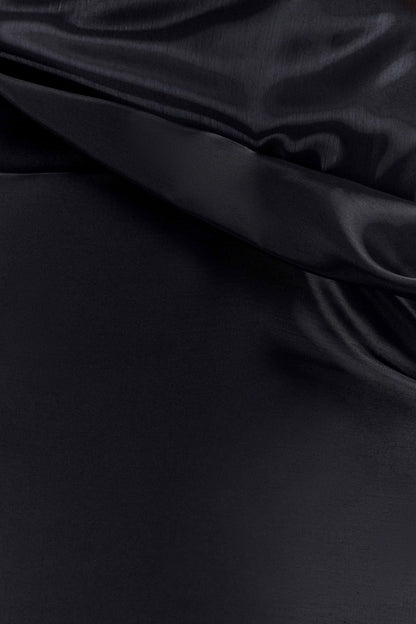 Calliope Strapless Organza Maxi Dress - Black