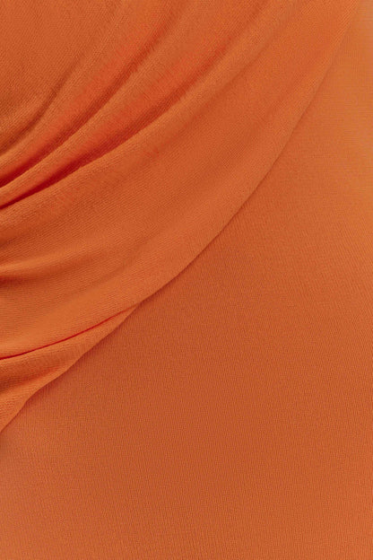 Elma Halter Knit Maxi Dress - Orange