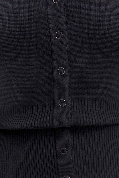 Xaden Wool Mix Knit Mini Dress - Black