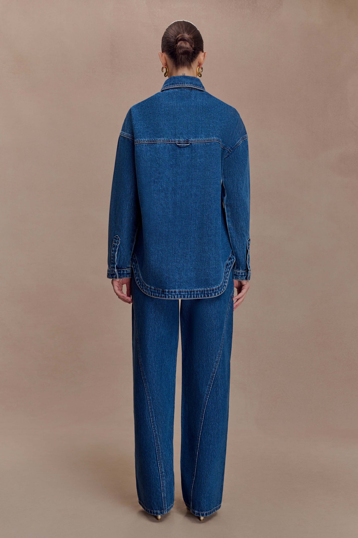 Lioda Oversized Denim Shirt - Dark Blue