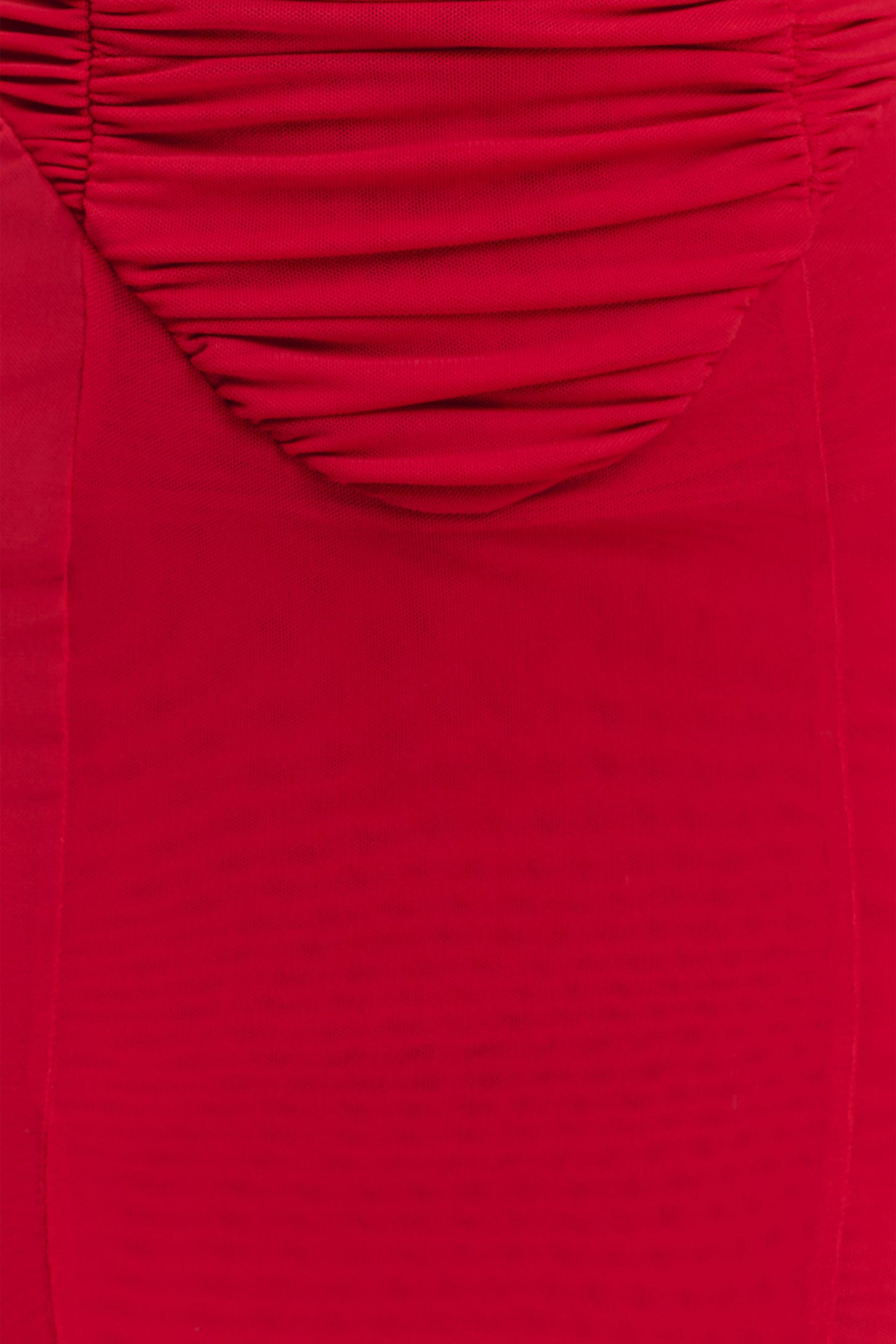Willa Gathered Mesh Midi Dress - Ruby