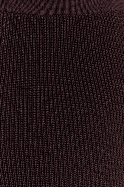 Suzie Ribbed Flared Pants - Chocolate