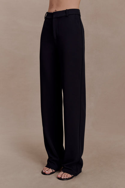 Maude Crepe Straight Leg Pants - Black