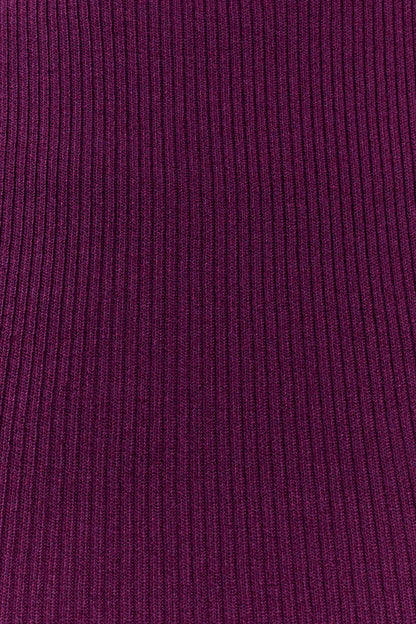Diya Ribbed Sleeveless Top With Wire Hem - Plum