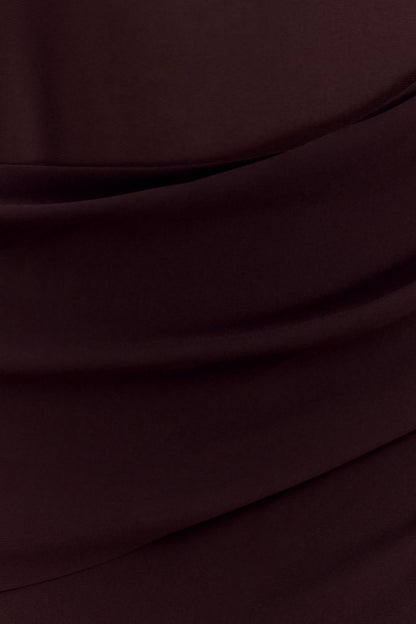 Kirsten Off Shoulder Chiffon Maxi Dress - Cacao Brown