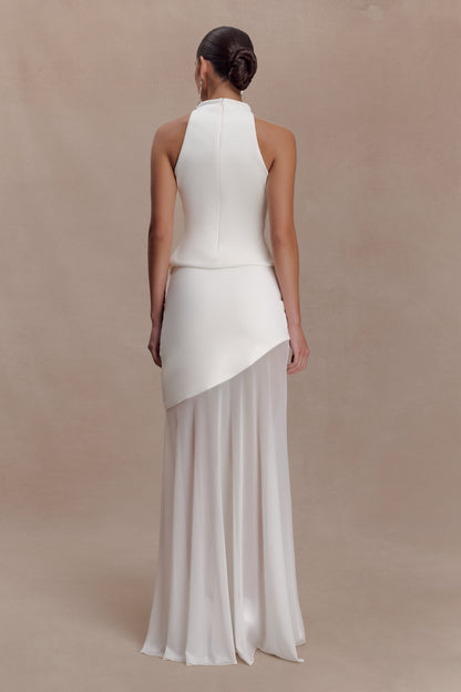 Portia Scuba Sleeveless Top - White