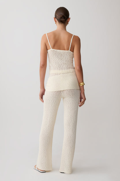 Mattais Boucle Knit Pants - Ivory