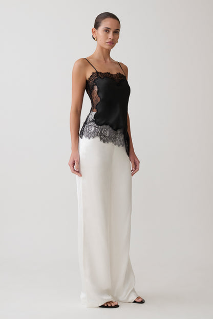 Miriam Satin & Lace Camisole - Black