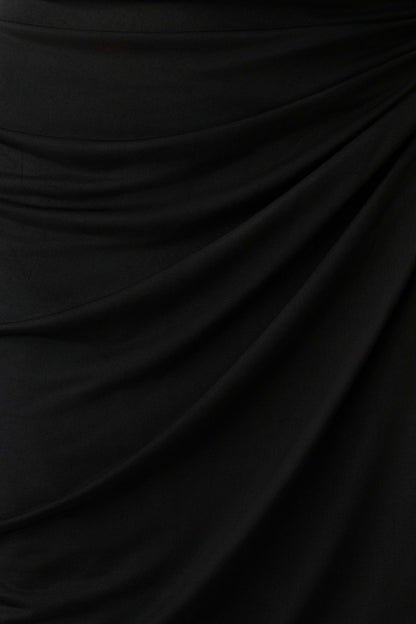 Alyn Off Shoulder Draped Mini Dress - Black