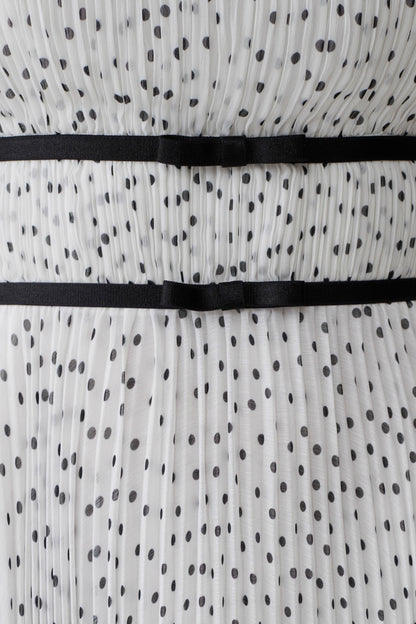 Clarisse Pleated Maxi Dress - Polka Dot