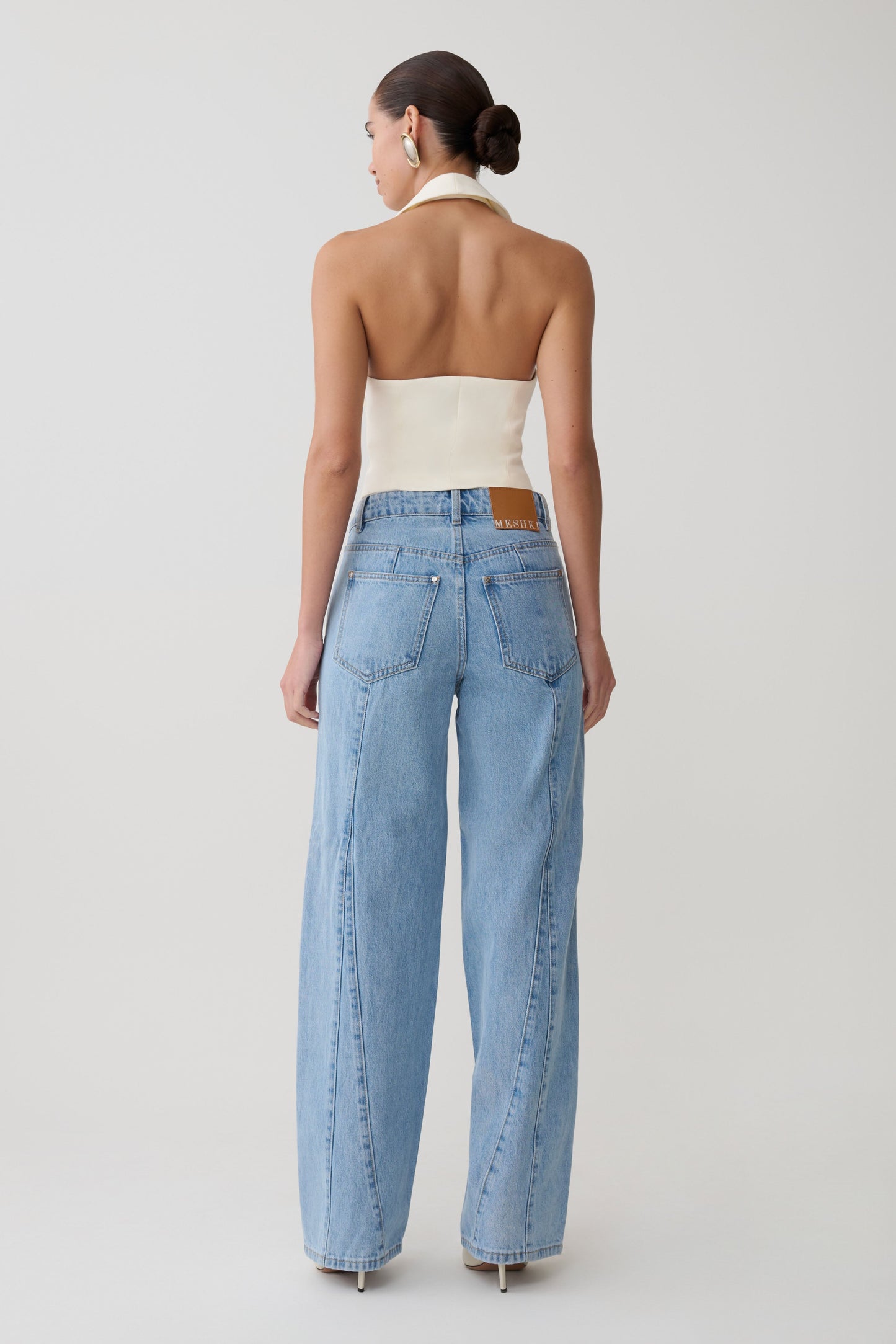 Roy Mid Rise Wide Leg Denim Jeans - Classic Blue