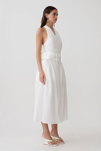 Emery Multi-Wear Cotton Midi Dress - White