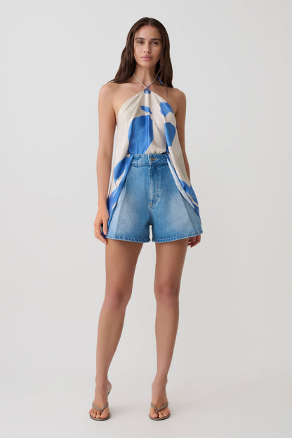 Jace A-Line Denim Shorts - Summer Blue