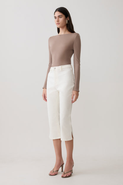 Coraline Long Sleeve Sheer Top - Neutral