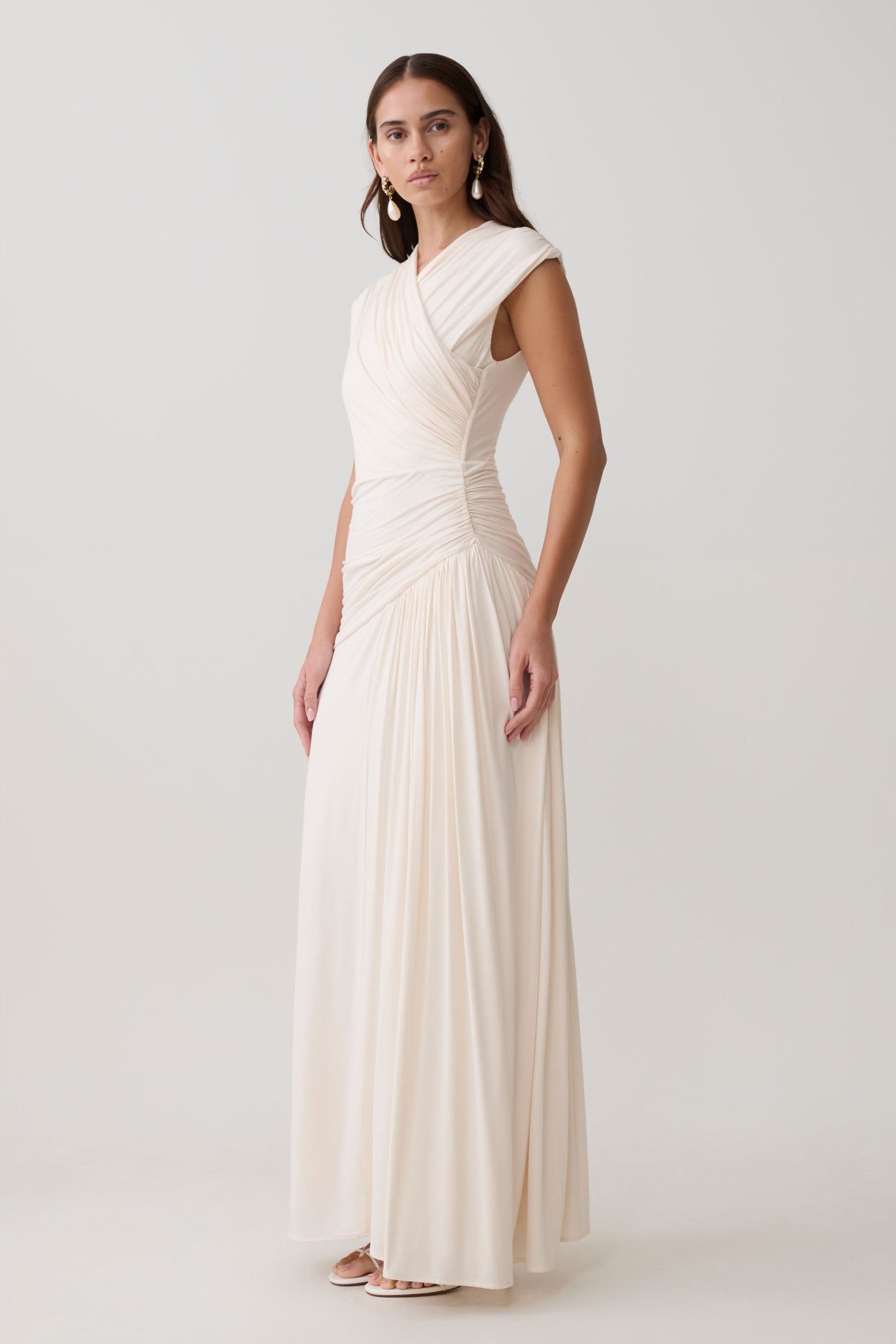 Winslow Cross Over Modal Maxi Dress - Ivory