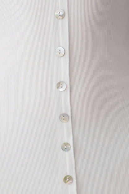 Tanya Buttoned Long Sleeve Maxi Dress - White