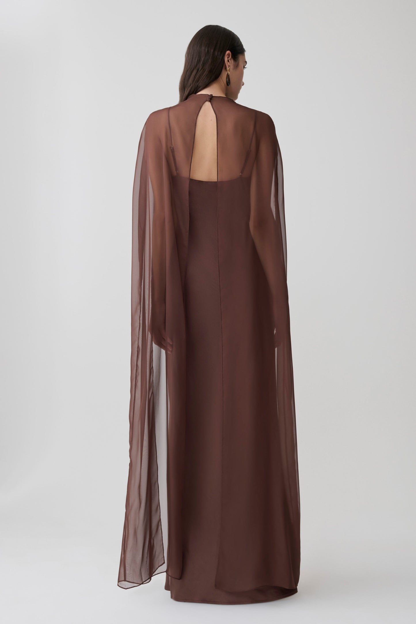 Martinne Chiffon Overlay Maxi Dress - Mocha