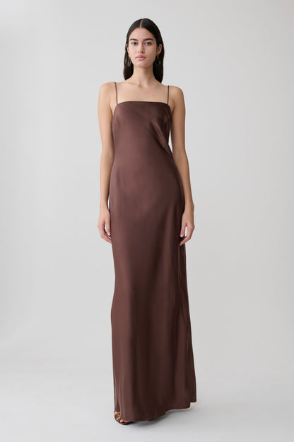 Martinne Chiffon Overlay Maxi Dress - Mocha