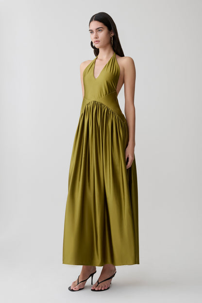 Cypress Halter Maxi Dress - Olive