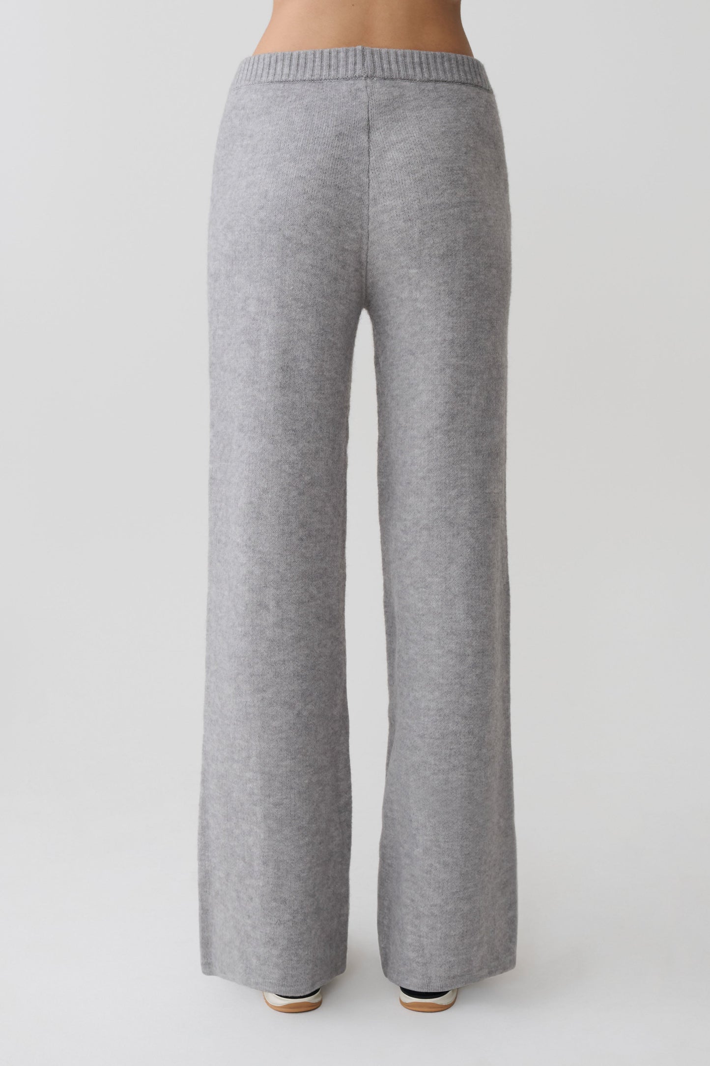 Evan Knit Wide Leg Pants - Grey Marle