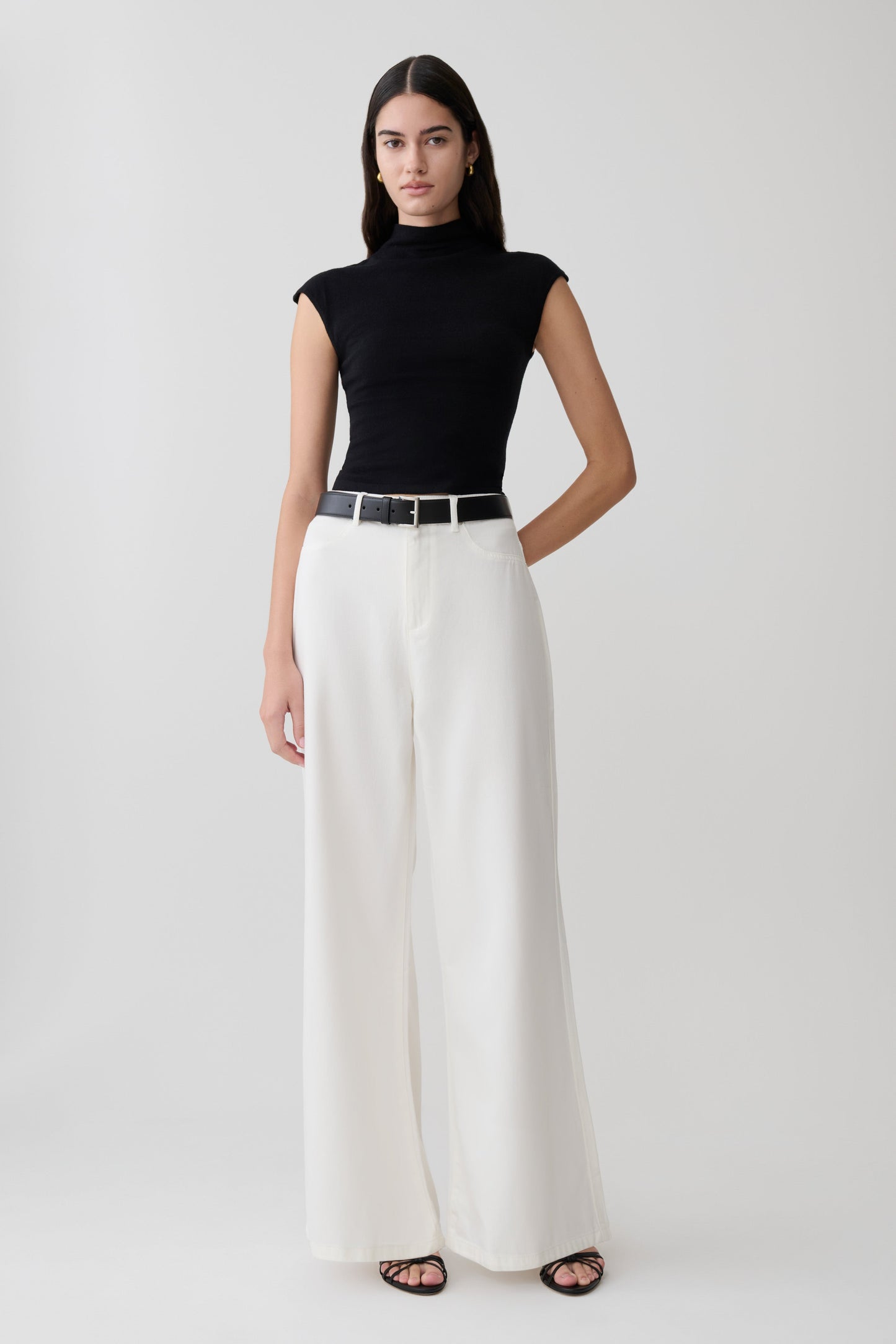 Shae Wide Leg Denim Jeans - White