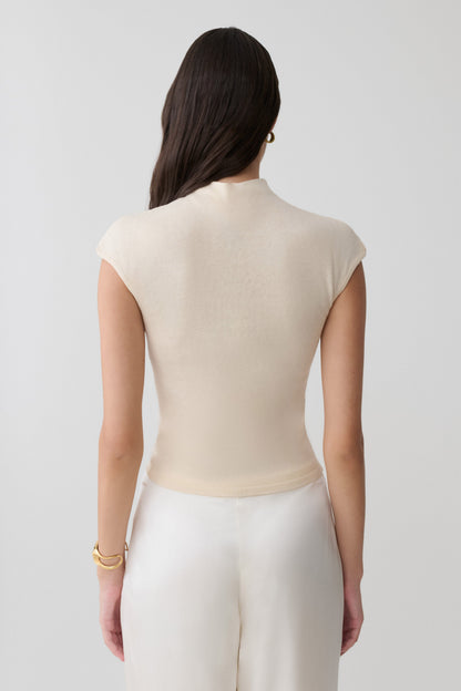 Sonny Short Sleeve Knit Top - Cream