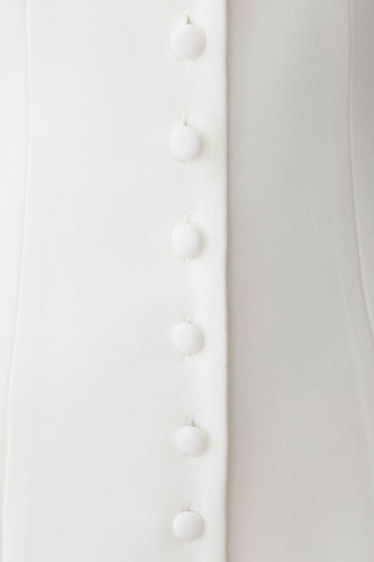 Ariella Button Up Short Sleeves Top - White
