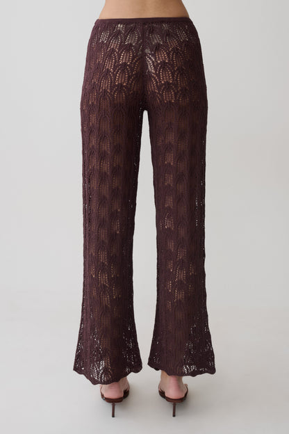 Glinda Crochet Pants - Chocolate