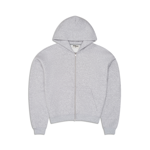 350 GSM 'Heather Grey' Zip-Up Hoodie