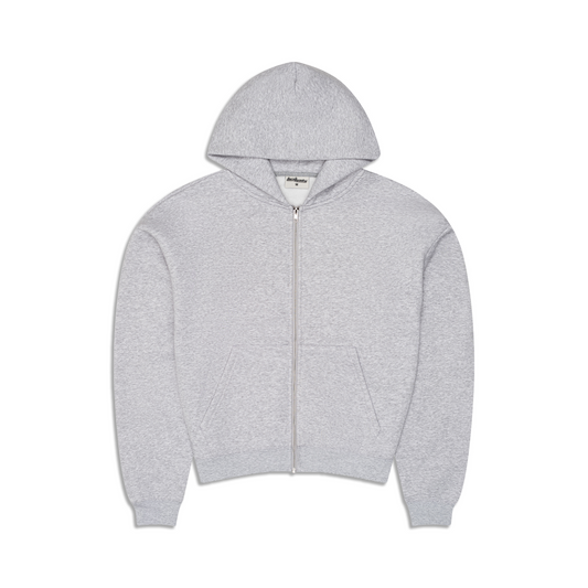 350 GSM 'Heather Grey' Zip-Up Hoodie