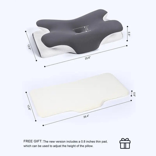 Cooling Memory Neck Pillow, Adjustable Ergonomic Memory Foam Neck Pillows, Cervical Support