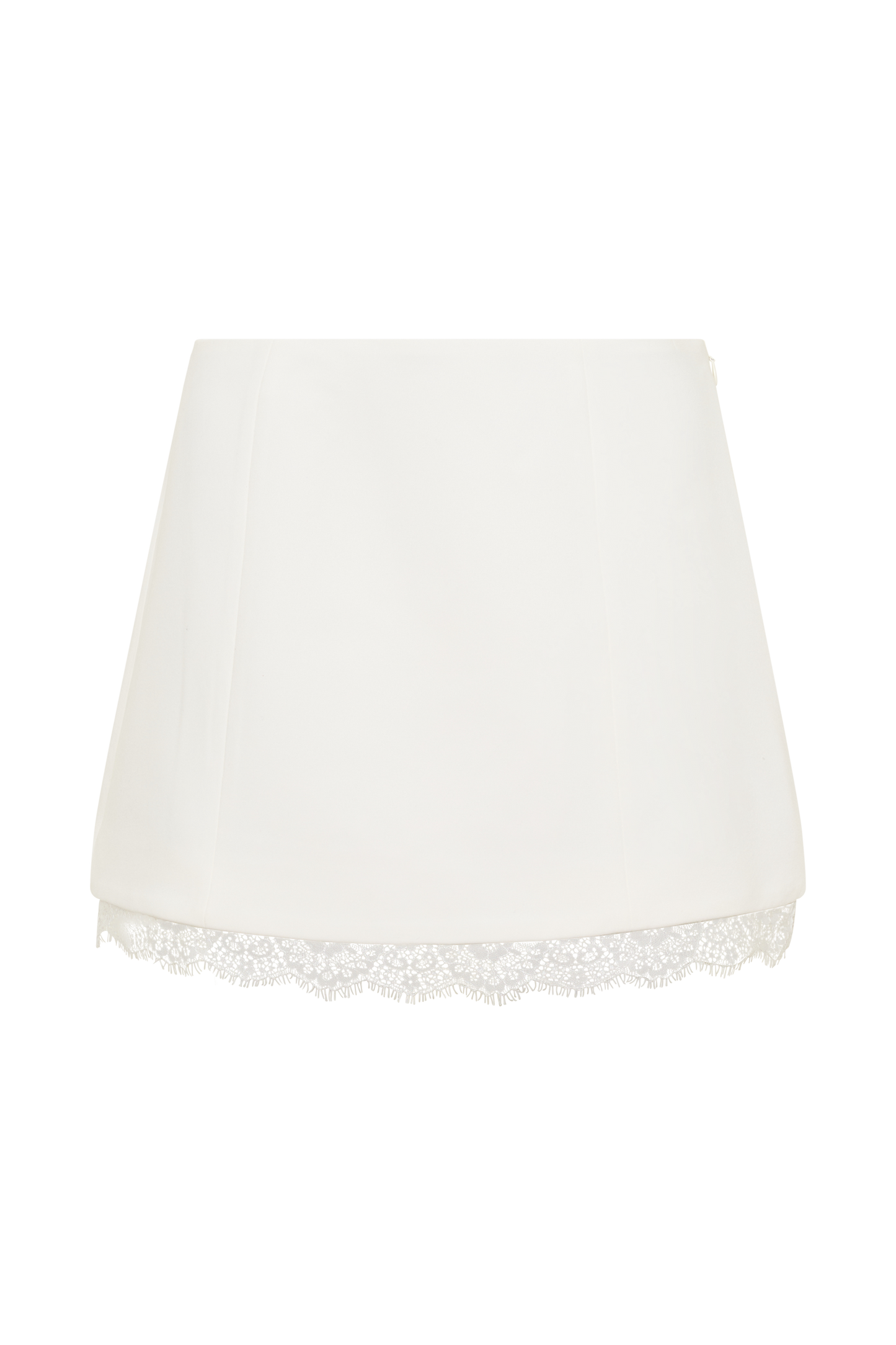 Ariella Suiting Mini Skirt With Lace - White