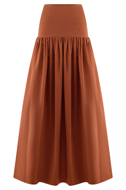 Autumn Maxi Skirt - Burnt Orange