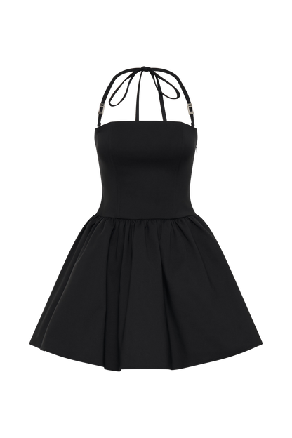 Ruby Halter Mini Dress - Black