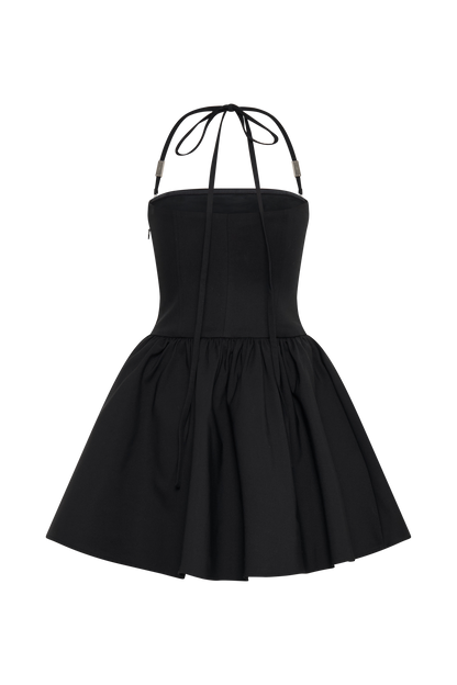 Ruby Halter Mini Dress - Black