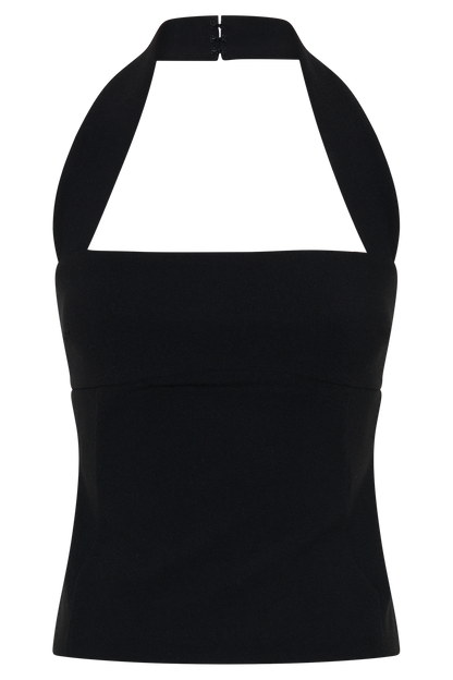 Amelita Suiting Halter Top - Black