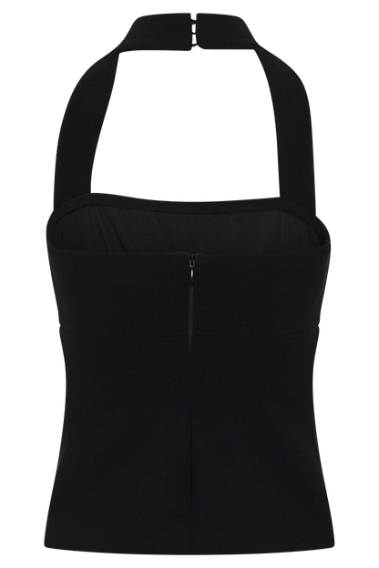 Amelita Suiting Halter Top - Black