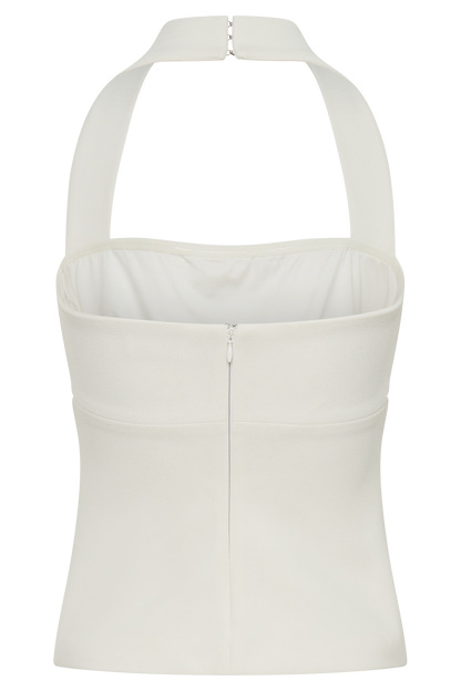Amelita Suiting Halter Top - Ivory