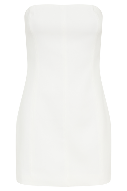 Maci Crepe Mini Dress - White