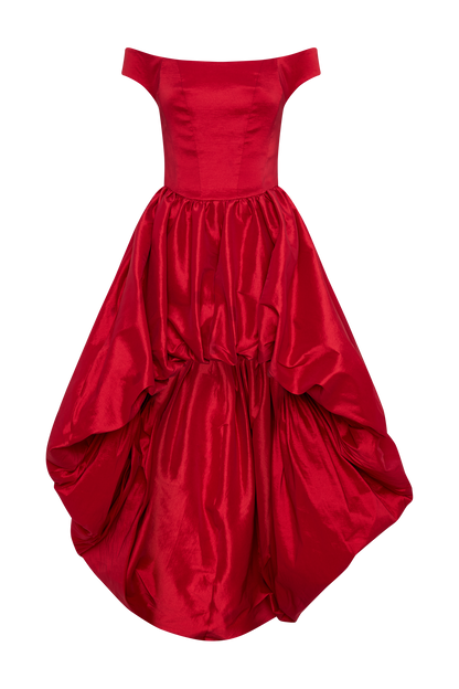 Amelia Bubble Maxi Dress - Ruby Red