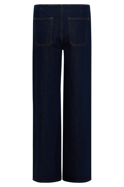 Caitlin Mid Rise Denim Jeans - Indigo Blue