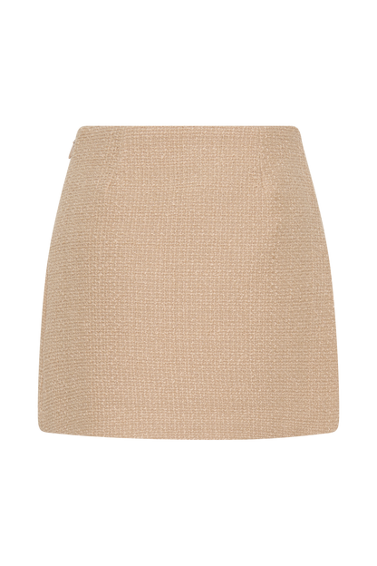 Camilla Boucle Mini Skirt - Light Taupe