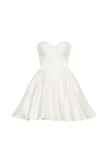 Hollie Structured Corset Mini Dress - White