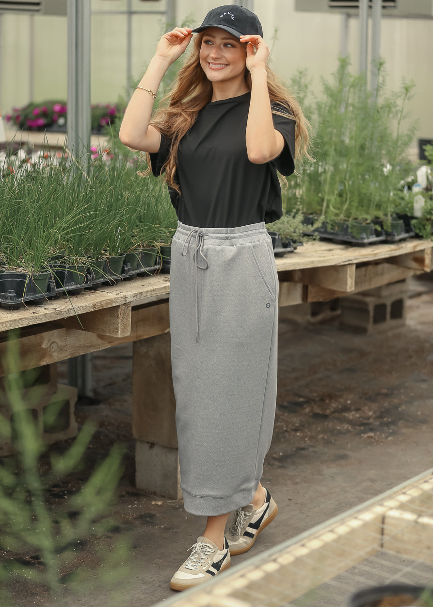 Bradi Side Zipper Athletic Maxi Skirt