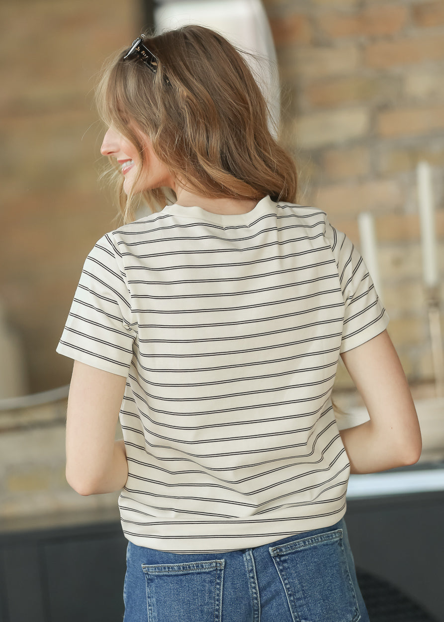 Chloe Cream Essential Striped Tee