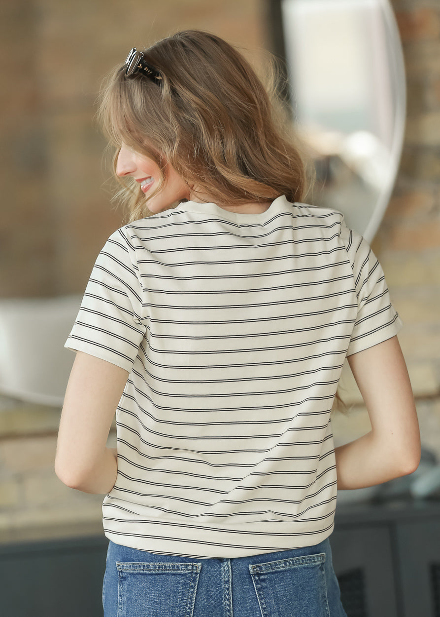 Chloe Cream Essential Striped Tee