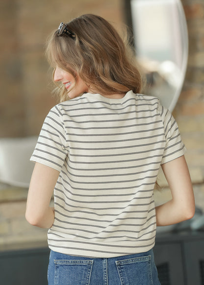 Chloe Cream Essential Striped Tee