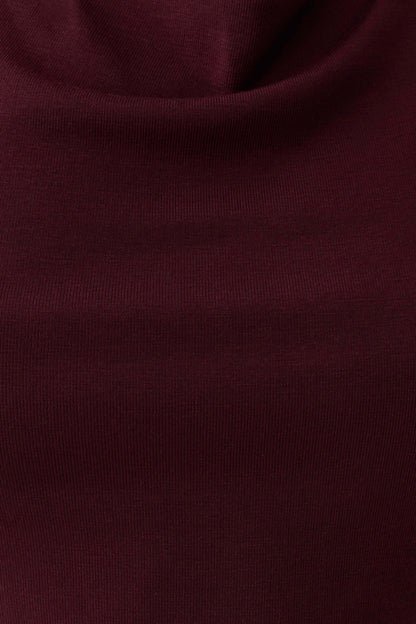 Clea Relaxed Sheer Halter Top - Burgundy