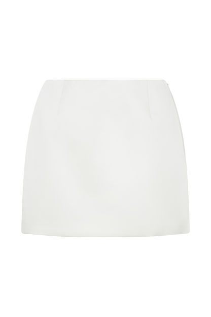 Adeline Satin Mini Skirt - White