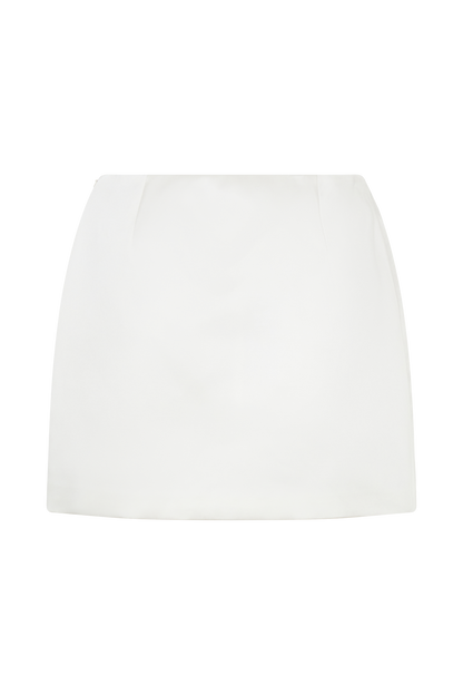 Adeline Satin Mini Skirt - White